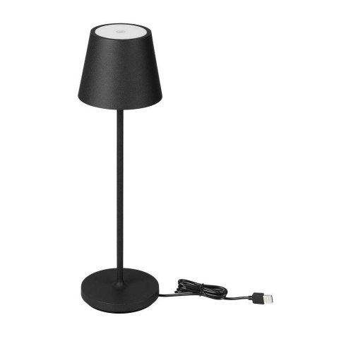 Lampka Biurkowa Nocna V-TAC 1,5W LED 27,5cm Ładowanie Ściemnianie IP54 Czarna VT-7997 3000K 150lm