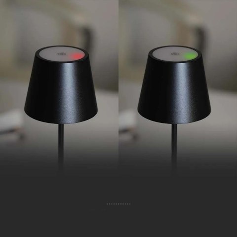 Lampka Biurkowa Nocna V-TAC 1,5W LED 27,5cm Ładowanie Ściemnianie IP54 Czarna VT-7997 3000K 150lm