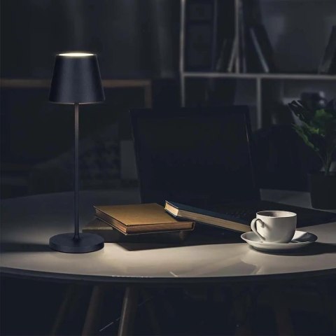 Lampka Biurkowa Nocna V-TAC 1,5W LED 27,5cm Ładowanie Ściemnianie IP54 Czarna VT-7997 3000K 150lm