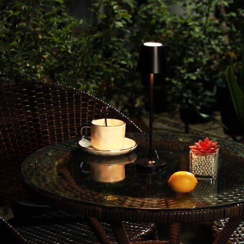 Lampka Biurkowa Nocna V-TAC 1,5W LED 27,5cm Ładowanie Ściemnianie IP54 Czarna VT-7997 3000K 150lm