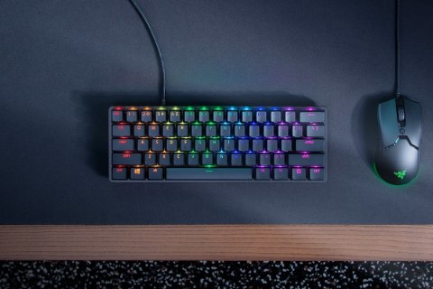 Razer Huntsman Mini 60% Klawiatura do gier Opto-mechaniczny fioletowy przełącznik Światło LED RGB NORD Przewodowa