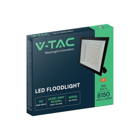 Projektor LED V-TAC 100W LED SMD 4000K Czarny VT-44109 4000K 8150lm