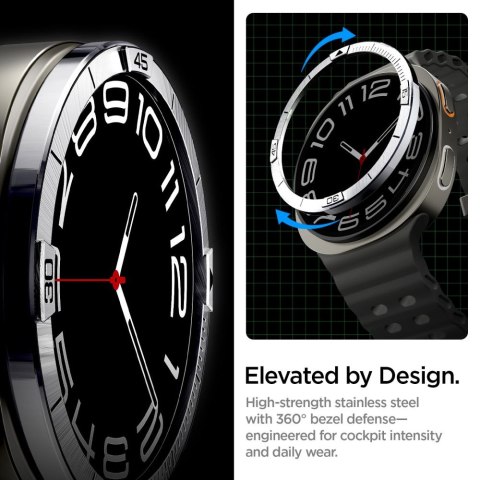 Spigen Bezel Tune Pilot - Obudowa / Pierścień ochronny do Samsung Galaxy Watch 8 44 mm (Silver)