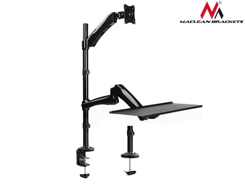 Uchwyt do monitora oraz klawiatury Maclean, do pracy stojąco siedzącej, MC-681