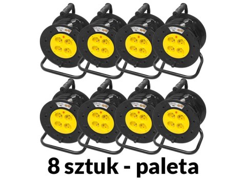 Hlavní prodlužovací kabel PR-61 4-socketové s uzemněním 50m PVC buben 3x2,5mm 8-pack
