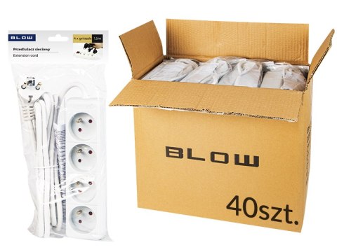 Przedłużacz sieciowy pr-470p 4-gniazda z uziemieniem 1,5m biały 3x1,5mm opakowanie