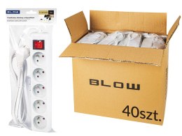Síťový prodlužovací kabel PR-570WSP, 5 socketů s uzemněním + jistič 3m, bílý 3x1,5mm box