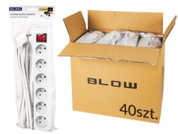 Síťový prodlužovací kabel PR-670WSP, 6 socketů s uzemněním + vypínač, 1,5 m bílý obal 3x1,5mm