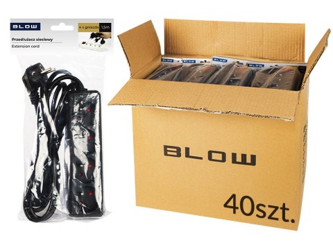 Przedłużacz sieciowy pr-470p 4-gniazda z uiemieniem 1,5m czarny 3x1,5mm opakowanie