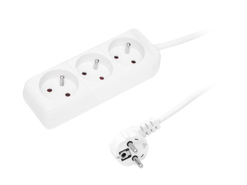 Mains extension cable pr-370p 3-sockets with grounding 1.5m white 3x1.5mm