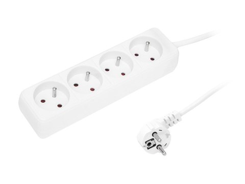 Mains extension cable pr-470p 4-sockets with grounding 1.5m white 3x1.5mm