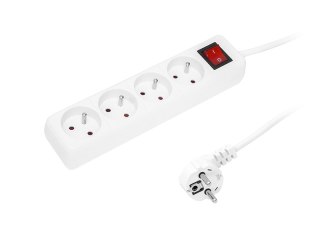 Síťový prodlužovací kabel PR-470WSP 4-socket s uzemněním + jistič 3m bílý 3x1,5mm