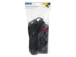 Síťový prodlužovací kabel pr-370WSP 3-socket s uzemněním + vypínač 5m černý (3x1,5mm)