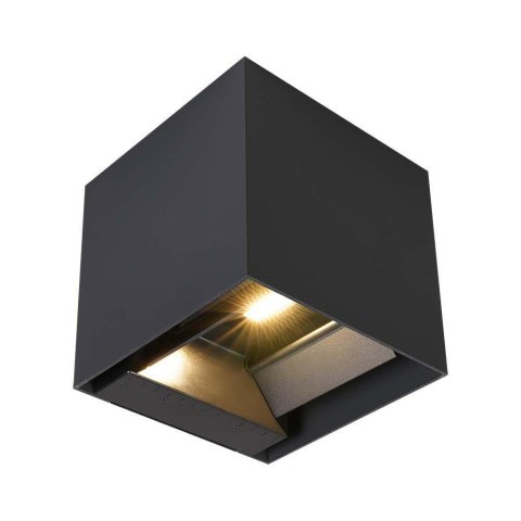 Oprawa Ścienna Solarna V-TAC 9W LED COB Czarna Kostka 15x15cm IP65 Czujnik Ruchu VT-409CCT 3000K-4000K-5000K 800lm