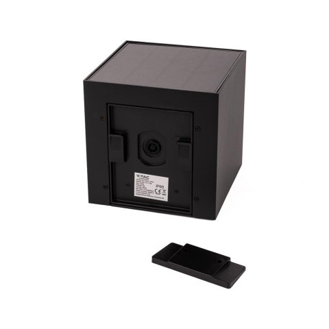 Oprawa Ścienna Solarna V-TAC 9W LED COB Czarna Kostka 15x15cm IP65 Czujnik Ruchu VT-409CCT 3000K-4000K-5000K 800lm