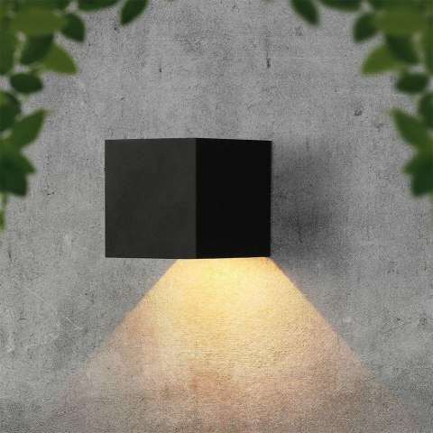 Oprawa Ścienna Solarna V-TAC 9W LED COB Czarna Kostka 15x15cm IP65 Czujnik Ruchu VT-409CCT 3000K-4000K-5000K 800lm