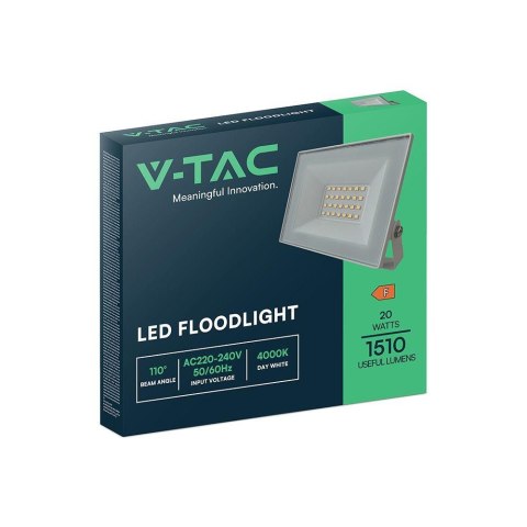 Projektor LED V-TAC 20W LED SMD 6500K Biały VT-44022 6500K 1510lm
