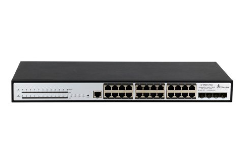 Extralink Chiron Pro | Switch PoE | 24x RJ45 1000Mb/s PoE, 4x SFP+, L3, zarządzalny, 370W