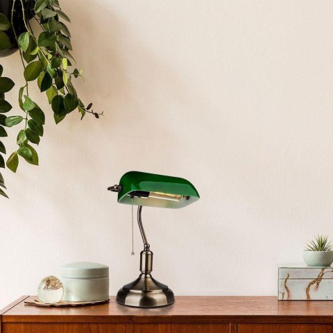 Lampa Bankierska V-TAC E27 Stare Złoto Zielony Klosz VT-7151-GR 5 Lat Gwarancji