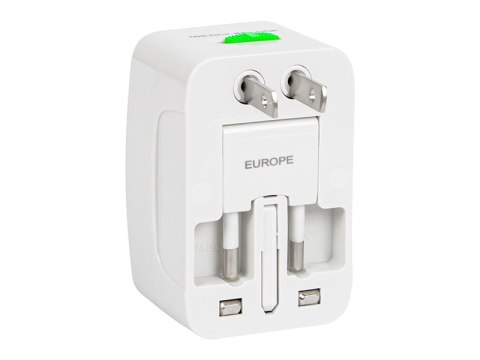 Universal mains plug/europe white
