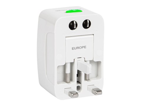 Universal mains plug/europe white