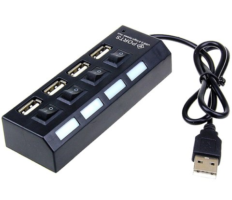 AK228A Hub 4xusb aktywny z wyłącznikami