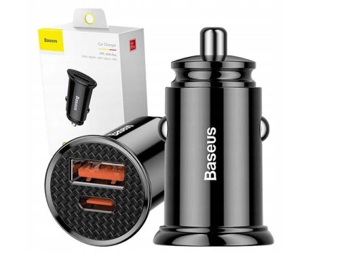 BASEUS Ładowarka samochodowa Circular PD QC4.0+ 5A 30W (czarna) CCALL-YS01