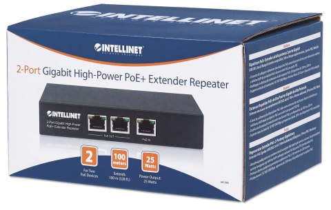 Extender PoE+ 2-portowy Gigabit 802.3at/af