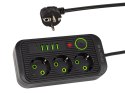 Przedłużacz sieciowy ps-330s 3-gniazda 4xusb 1xusb-c 3m czarny 2x1mm