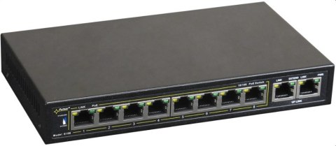 SWITCH POE PULSAR S108 10-PORTÓW (8xPoE + 2xUPLINK) IEEE 802.3af/at, 48VDC / 30W/port (PoE+) 120W