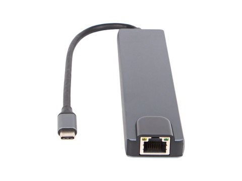 Karta sieciowa usb-c hub rj45 + hdmi 100w k-08