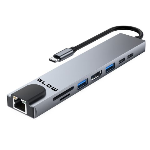 Karta sieciowa usb-c hub rj45 + hdmi 100w k-08