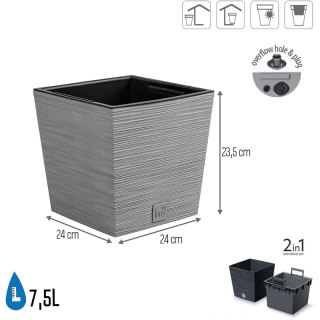 Doniczka FURU SQUARE LOW DFS240 - beton Prosperplast