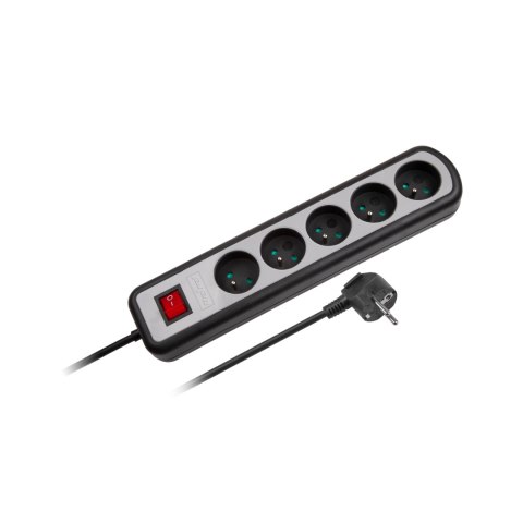 Listwa zasilajaca Rebel 5 gniazd z przełącznikiem, 5m (3x1,5mm) Rebel