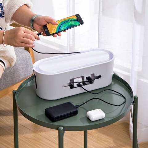 AG381F Organizer na kable listwy biały ATL