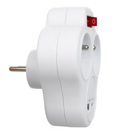 Gniazdko prądowe Maclean, rozgałęźnik z 2 gniazdami i USB A/C 2.4A, typu E, 2x16A, MCE336 E Maclean