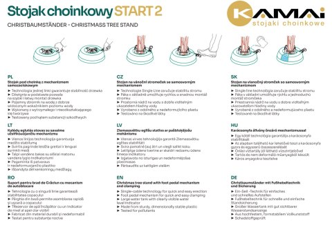 Stojak choinkowy KAMAI START 2 do drzewka 2,5m ANTRACYT Kamai Stojaki Choinkowe