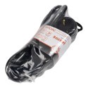 Przedłużacz 3-krotny 2P+Z (Schuko), 1,5m H05VV-F 3x1,5mm2 , Imax=16A, płaska wtyczka, czarny Orno