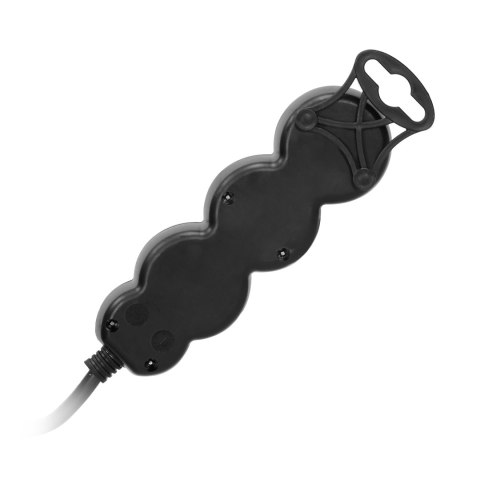 Przedłużacz 3-krotny 2P+Z (Schuko), 1,5m H05VV-F 3x1,5mm2 , Imax=16A, płaska wtyczka, czarny Orno