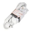 Przedłużacz 3-krotny 2P+Z (Schuko), 3m H05VV-F 3x1,5mm2, Imax=16A, płaska wtyczka, biały Orno