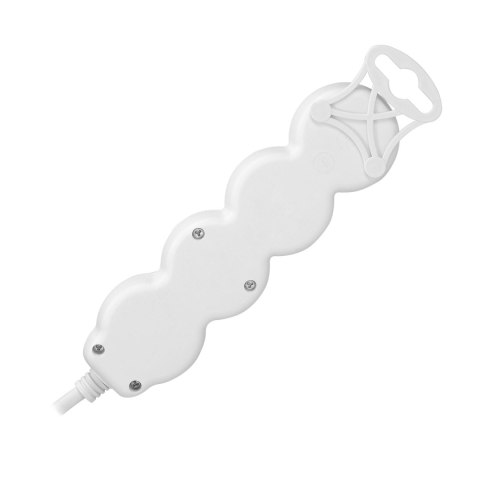 Przedłużacz 3-krotny 2P+Z (Schuko) z wyłącznikiem, 1,5m H05VV-F 3x1,5mm2, Imax=16A, płaska wtyczka, biały Orno
