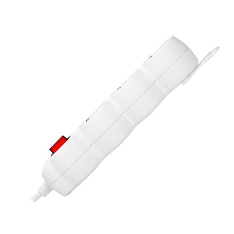 Przedłużacz 3-krotny 2P+Z (Schuko) z wyłącznikiem, 1,5m H05VV-F 3x1,5mm2, Imax=16A, płaska wtyczka, biały Orno