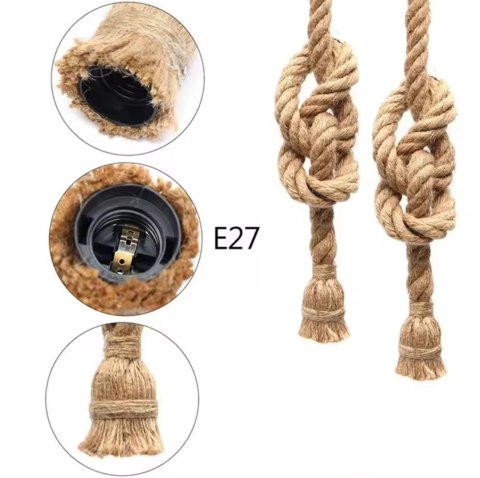 ZD151A Oprawa sufitowa e27 sznur jutowy podwójna ATL