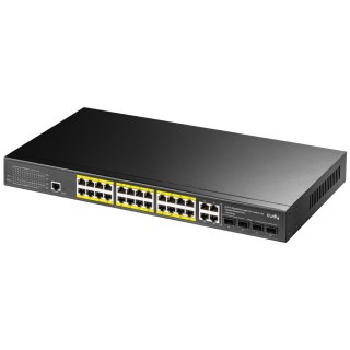 Cudy GS2028PS4 Zarządzany L2 Gigabit Ethernet (10/100/1000) Obsługa PoE 1U Czarny CUDY