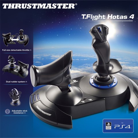 Joystick THRUSTMASTER T-FLIGHT Hotas 4 Official 4160664 (PC, PS4; kolor czarny) THRUSTMASTER