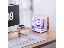 Obudowa PC Jonsbo TK-0, Mini-Tower, Mini-ITX, Tempered Glass, Holz - weiß Jonsbo