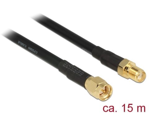 Antena Przedłużacz kablowy Delock CFD200 - 15 m - czarny DELOCK