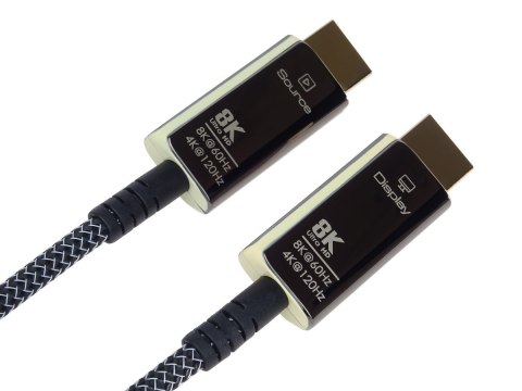 Kabel HDMI PremiumCord Ultra High Speed 2.1 światłowodowy 8K@60Hz, pozłacany 10m No name