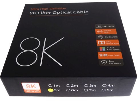 Kabel HDMI PremiumCord Ultra High Speed 2.1 światłowodowy 8K@60Hz, pozłacany 10m No name