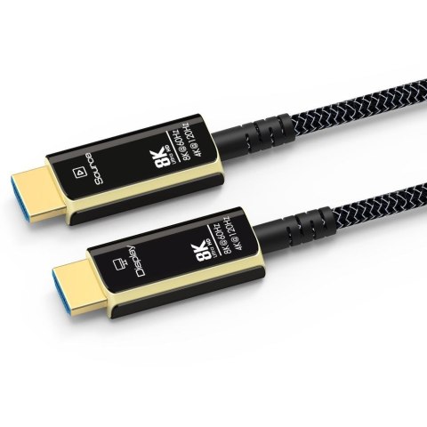 Kabel HDMI PremiumCord Ultra High Speed 2.1 światłowodowy 8K@60Hz, pozłacany 10m No name